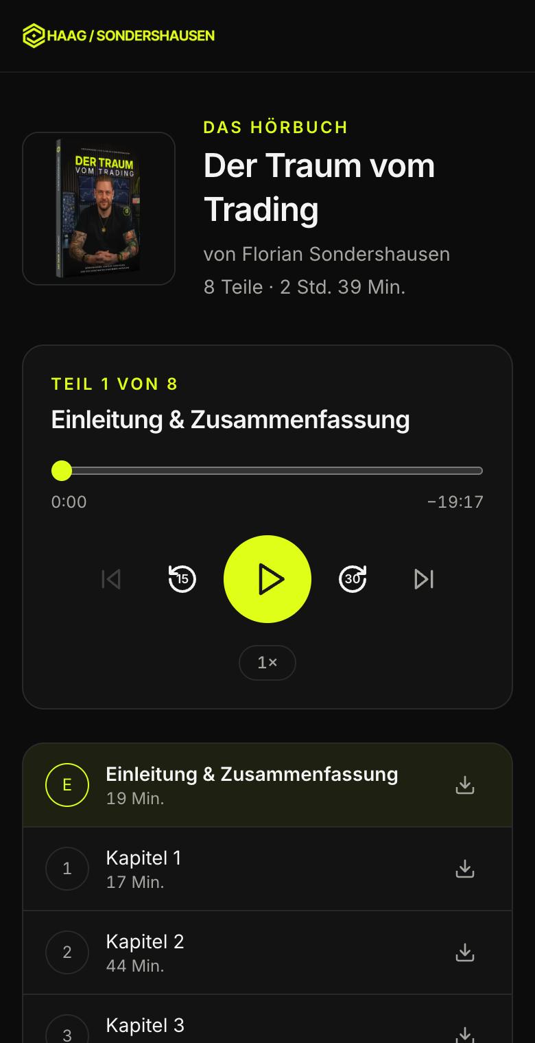 Der Hörbuch-Player auf dem Handy